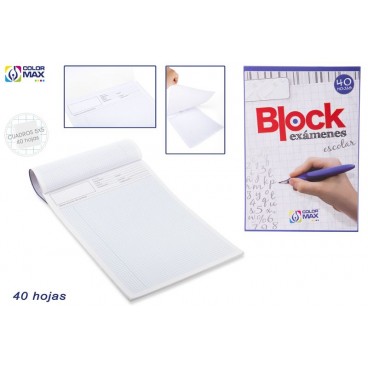 BLOC EXAMENS SCOLAIRES - 10 FEUILLES ( 40 PIECES)