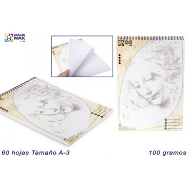 BLOC DESSIN A3 - 60H - 100 GR ( 24 PIECES)