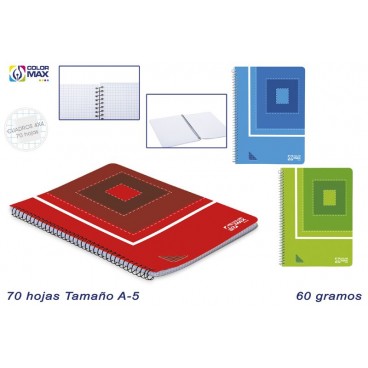 CAHIER SCOLAIRE 1/4 70F 60G - BASIQUE - CARRÉ 4MM ( 60 PIECES)