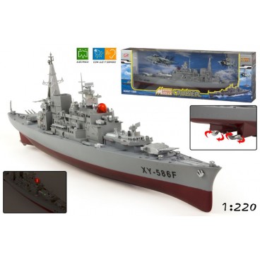 BATEAU DESTRUCTEUR AVEC LUMIÈRE ET SON ( 2 PIECES)