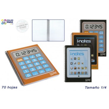 CAHIER SCOLAIRE ESP.1/4 COUVERCLE RIGIDE 70F CARRÉS 4MM -4/S ( 50 PIECES)