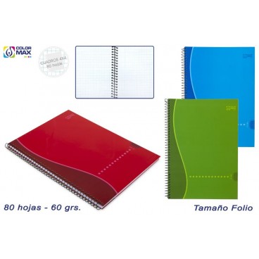 CAHIER SCOLAIRE COUVERCLE RIGIDE 80F 60G-CARRÉS 4MM 3/S ( 24 PIECES)