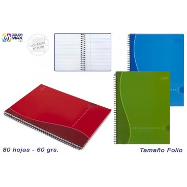CAHIER SCOLAIRE COUVERCLE RIGIDE 80F 60G 2 LIGNES 3/S ( 24 PIECES)