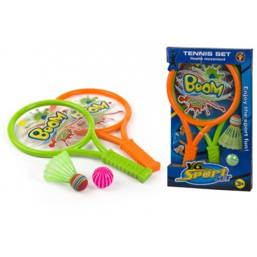 SET TENNIS / BADMINTON JOUET 2 ASS ( 12 PIECES)