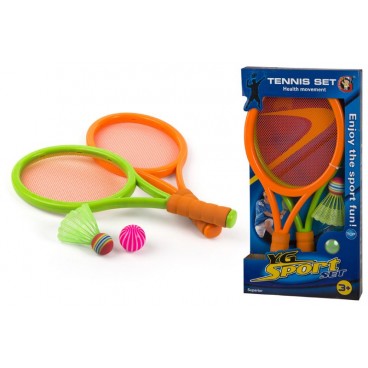 SET TENNIS/BADMINTON JOUET - 2 ASS ( 6 PIECES)