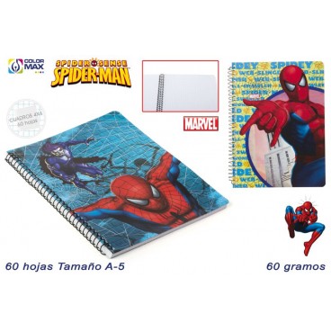 CAHIER SCOLAIRE A5 60F 60G CARRÉ 4MM COUV BASIQUE - SPIDERMA ( 100 PIECES)