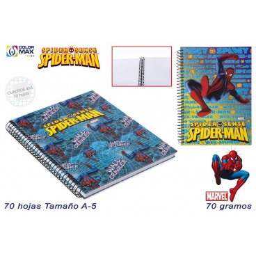 CAHIER SCOLAIRE A5 70F 70G CARRÉ 4MM COUV. PERFOR. - SPIDERM ( 50 PIECES)