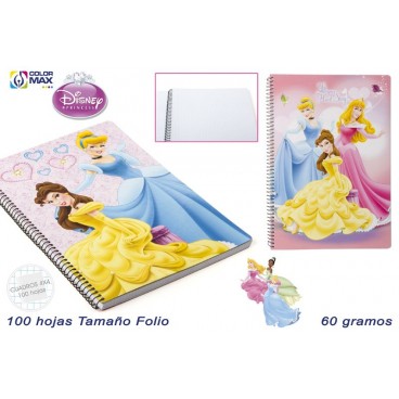 CAHIER SCOLAIRE 100F 60G CARRÉ 4MM COUVERCLE DURE - PRINCESS ( 30 PIECES)