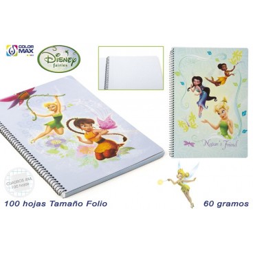 CAHIER SCOLAIRE 100F 60G CARRÉ 4MM COUVERCLE DURE - FAIRIES ( 30 PIECES)
