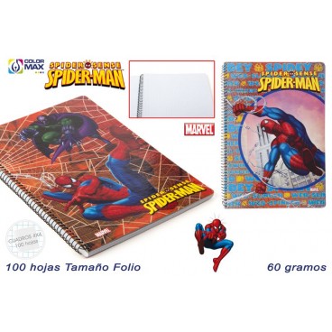 CAHIER SCOLAIRE 100F 60G CARRÉ 4MM COUVERCLE DURE - SPIDERMA ( 30 PIECES)