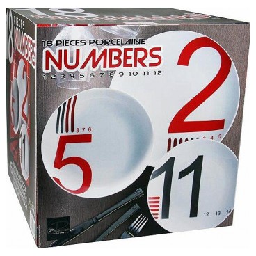 Service 18 pièces NUMBERS (Référence: numbers1-Colisage: 2)
