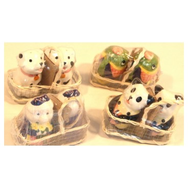 Salière Poivrière animaux (Réf 1029 par lot de 24 pcs)