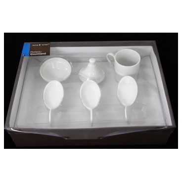 Plateau 7 pcs Porcelaine (Réf 1161 par lot de 24 sets)