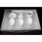Plateau 7 pcs Porcelaine (Réf 1161 par lot de 24 sets)