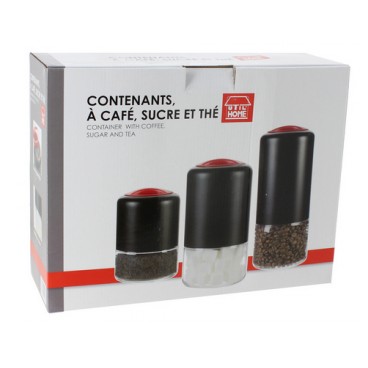 Contenant sucre+café+thé (Réf 1169 par lot de 24 sets)