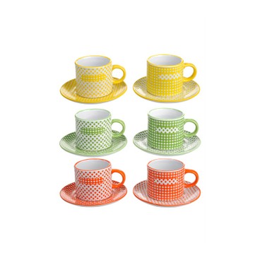 Tasse+ sous tasse * 6 (Réf 34201 par 24 sets de 6 pcs)