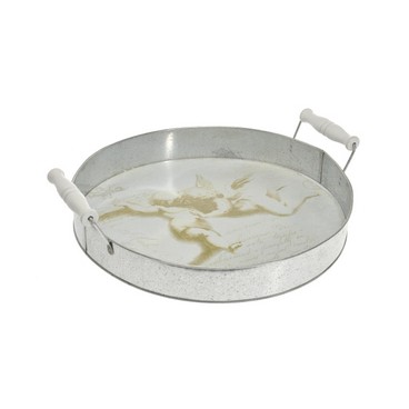 Plateau Ange zinc 33cm (Réf 18629 par lot de 24 pcs)