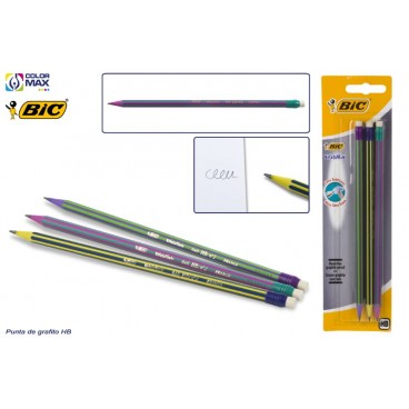 890278 - BLISTER 3 CRAYONS GRAPHITE HB BIC FASHION ( 25 PIECES)