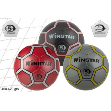 BALLON FOOTBALL WINSTAR METALLIC - TAILLE 5 -3 ASS- 400/420G