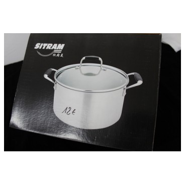 Marmite + couvercle inox 24 cm (Réf 3036 par lot de 6 pcs)