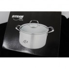 Marmite + couvercle inox 24 cm (Réf 3036 par lot de 6 pcs)