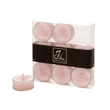Boîte de 9 bougies rose clair (Réf 93479 par 24 btes de 9 pcs)