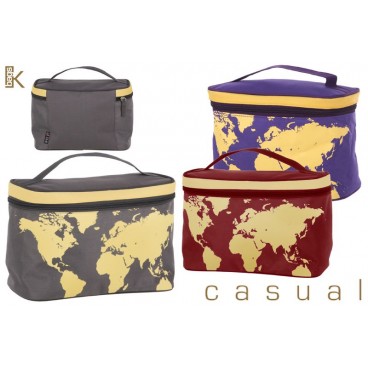 TROUSSE DE TOILETTE WORLD 25X17X13 CM - 2 ASS ( 12 PIECES)