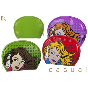 TROUSSE DE TOILETTE FILLE PVC 25X19X3 CM - 3 ASS ( 12 PIECES)