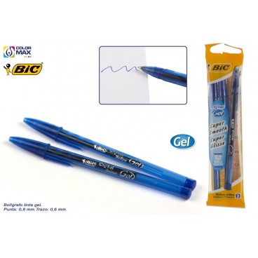 8681113 - STYLO CRISTAL GEL BLEU - SAC 2 ( 20 PIECES)