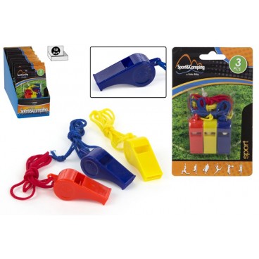 BLISTER 3 SIFFLET PLASTIQUE ( 48 PIECES)