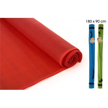 TAPIS DE PLAGE PVC 180X90 CM - COULEURS LISSES - 3 ASS ( 12 PIECES)