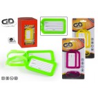 BLISTER 2 ÉTIQUETTES BAGAGES NEON - 3 ASS - AKTIVE TRAVEL ( 48 PIECES)