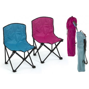 CHAISE CAMPING ENFANT - BLEU / ROSE - 2 ASS ( 6 PIECES)