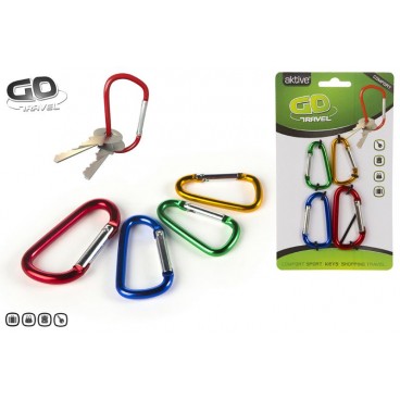 BLISTER 4 PORTE CLÉS MOUSQUETON MULTIUSAGE ( 24 PIECES)