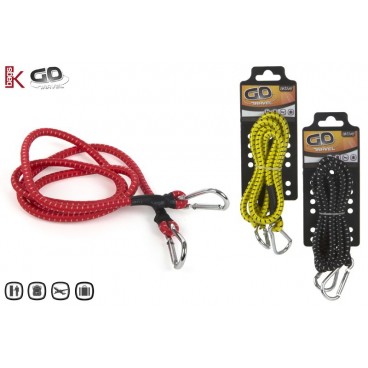 CORDE ÉLASTIQUE AVEC MOUSQUETON DE VOYAGE-AKTIVE TRAVEL 3/S ( 24 PIECES)