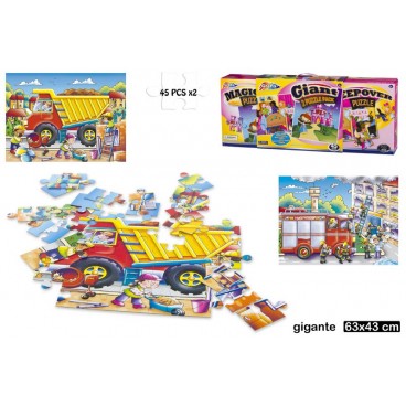 PACK 2 PUZZLES GÉANTS POUR LE SOL 45 PCSX2 - 2 ASS ( 6 PIECES)