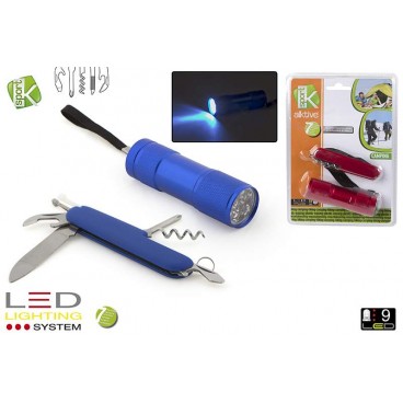 BLISTER TORCHE + CANIF CAMPING - 2 ASS ( 12 PIECES)