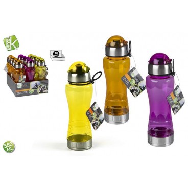 BOUTEILLE SPORT/CAMPING 550 ML - 3 ASS - DISPLAY 12 ( 24 PIECES)
