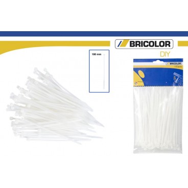 PACK COLLIERS DE SERRAGE NYLON 35X100MM - 100 PCS - BLANC ( 48 PIECES)