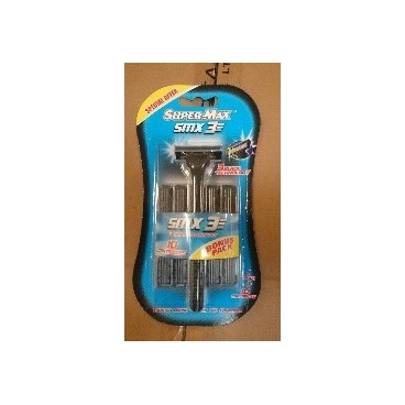 SUPER MAX SMX 3 1 RASOIR  3 LAMES + 10 RECHARGES (EU - 100 PCS)