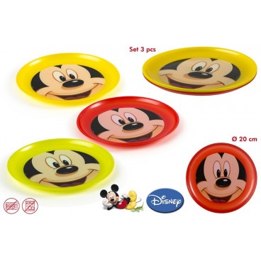 SET 3 ASSIETTES PLASTIQUE MICKEY (12 U)