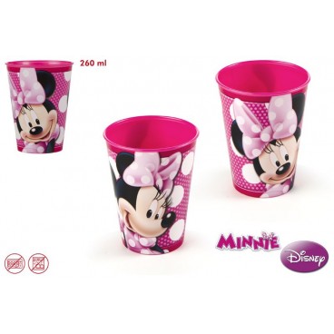VERRE BASIQUE PLASTIQUE MINNIE 260ML (48 U)