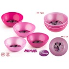 SET 4 BOLS PLASTIQUE MINNIE (12 U)
