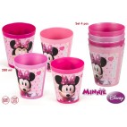 SET 4 VERRES PLASTIQUE 280ML MINNIE (12 U)