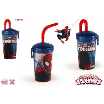 VERRE PLASTIQUE 450ML SPIDERMAN (12 U)