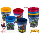 SET 4 VERRES PLASTIQUE 280ML SPIDERMAN (12 U)