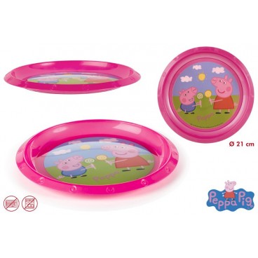 ASSIETTE BASIQUE PLASTIQUE PEPPA PIG (48 U)
