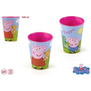 VERRE BASIQUE PLASTIQUE PEPPA PIG 260ML (48 U)