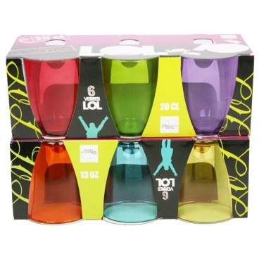 6 verres bas couleurs LOL 