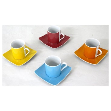 Tasse + sous tasse carrée (Réf 1001 par lot de 24 pcs)